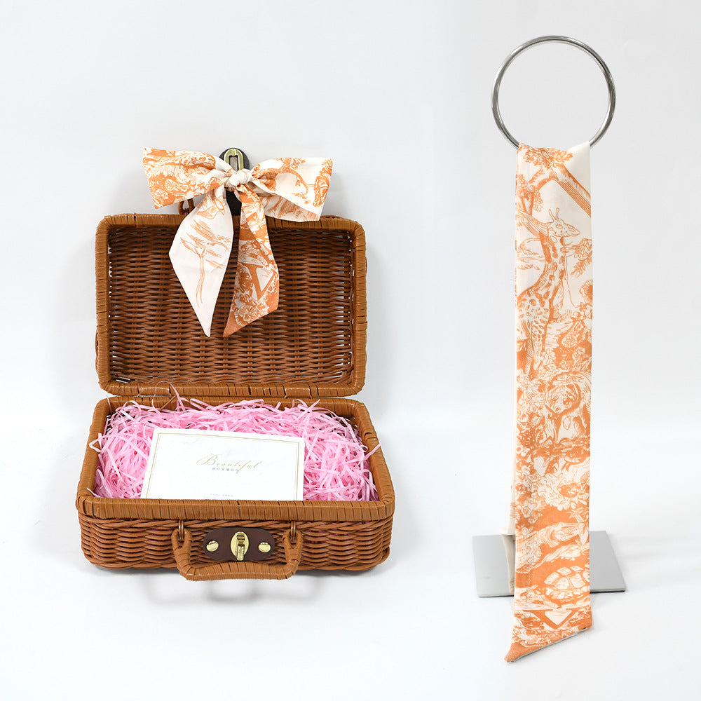 26 letter tarot card small ribbon scarf tied bag holiday gift box versatile headband decoration small scarf