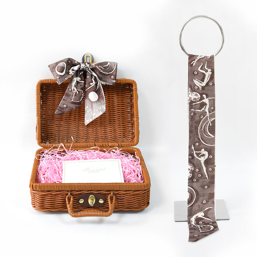 26 letter tarot card small ribbon scarf tied bag holiday gift box versatile headband decoration small scarf