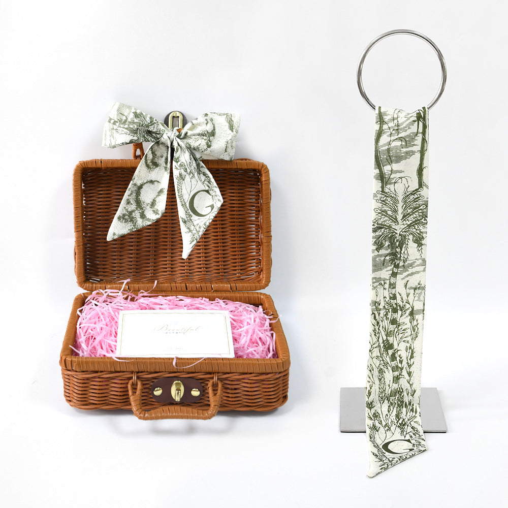 26 letter tarot card small ribbon scarf tied bag holiday gift box versatile headband decoration small scarf