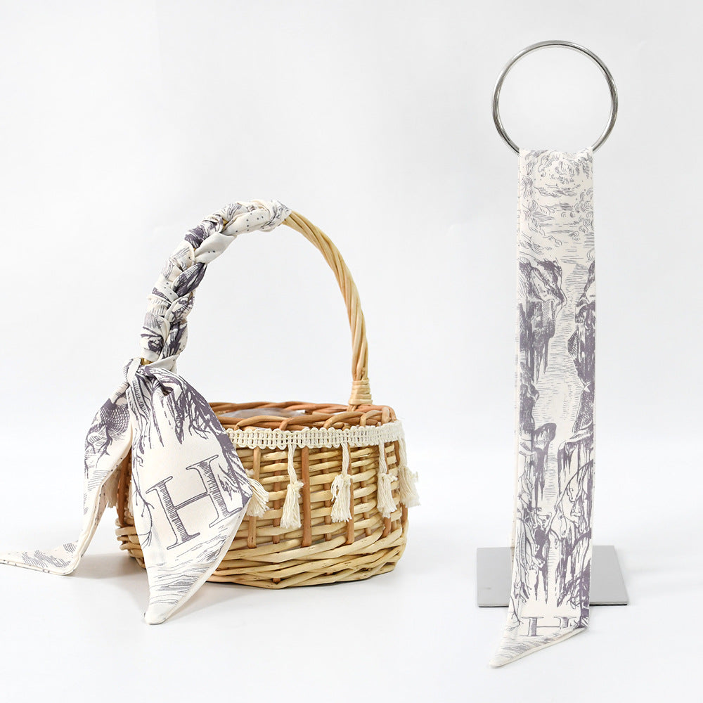 26 letter tarot card small ribbon scarf tied bag holiday gift box versatile headband decoration small scarf