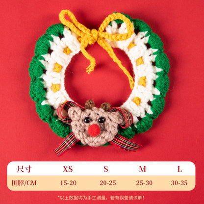Christmas Pet Collar New Year Knitted Cat Scarf Decoration Bib Pet Supplies Dog Bib