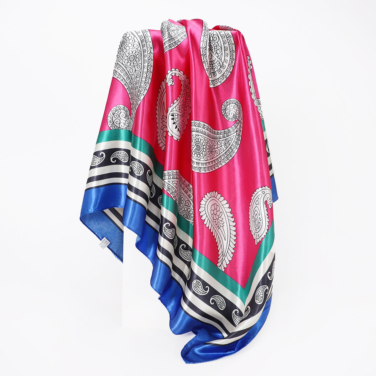 Simple All-Matching 90cm Square Scarf Headscarf Paisley Silk Scarf Women's Shawl
