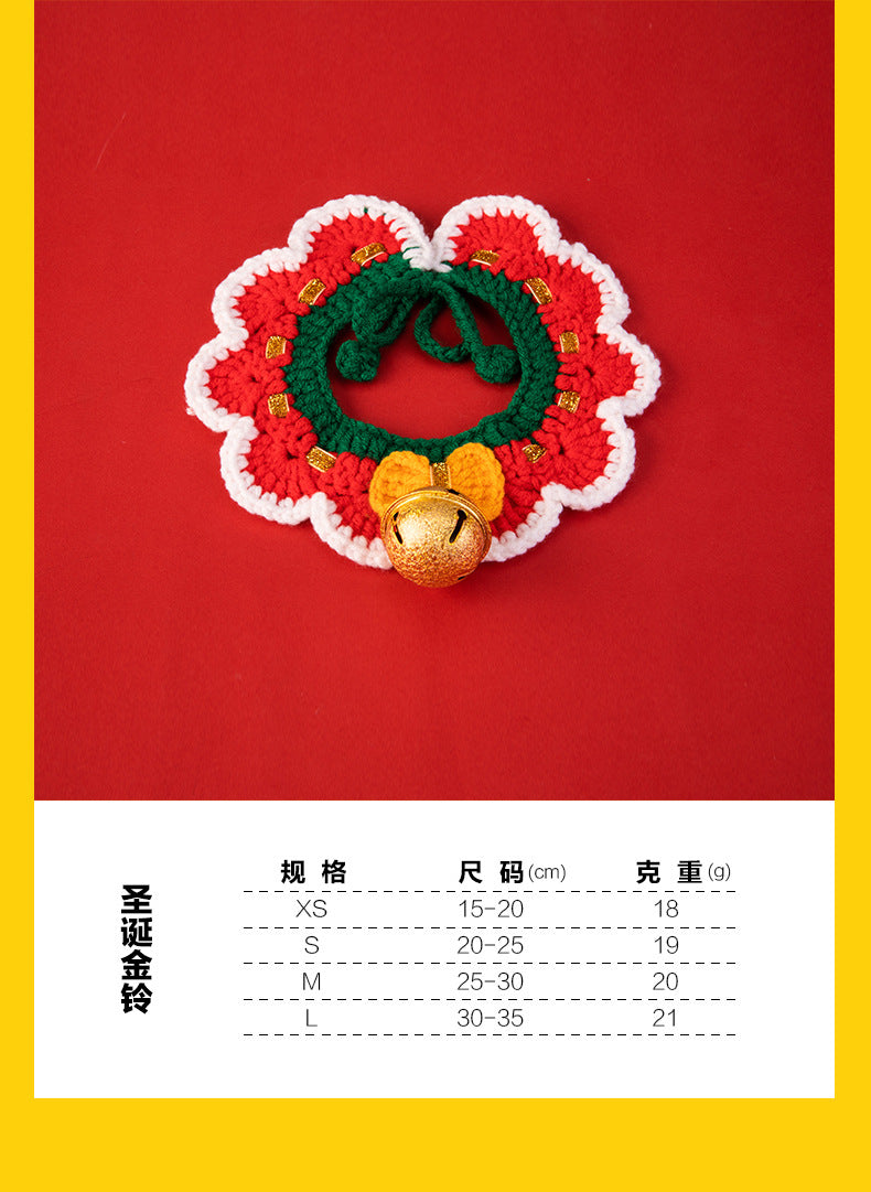 Christmas Pet Collar New Year Knitted Cat Scarf Decoration Bib Pet Supplies Dog Bib