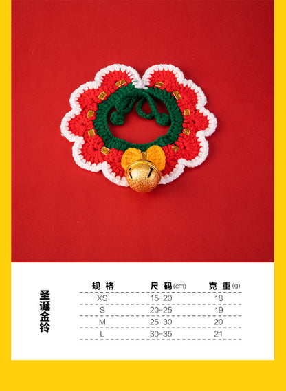 Christmas Pet Collar New Year Knitted Cat Scarf Decoration Bib Pet Supplies Dog Bib