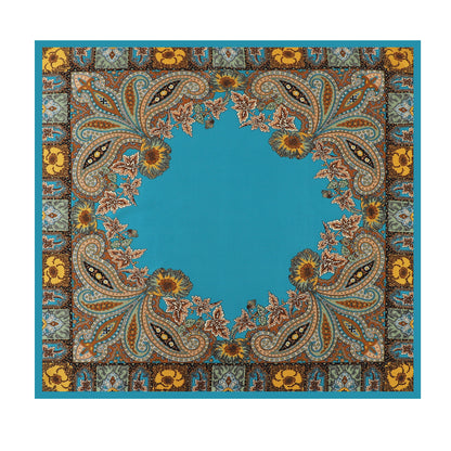 Cashew Print Silk Scarf for Women, European and American Trendy Versatile Shawl, 90cm Square Scarf