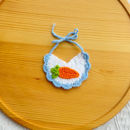 25 Spring Pet Knitted Scarf Cat Flower Woven Collar Dog Yarn Drool Towel Cute Orange Decoration