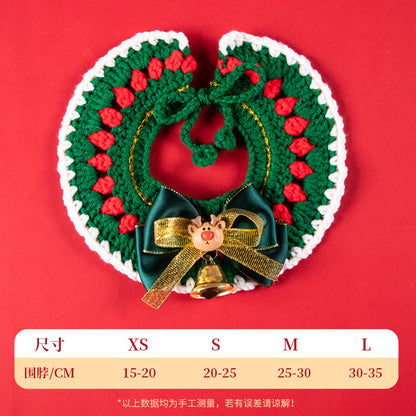 Christmas Pet Collar New Year Knitted Cat Scarf Decoration Bib Pet Supplies Dog Bib