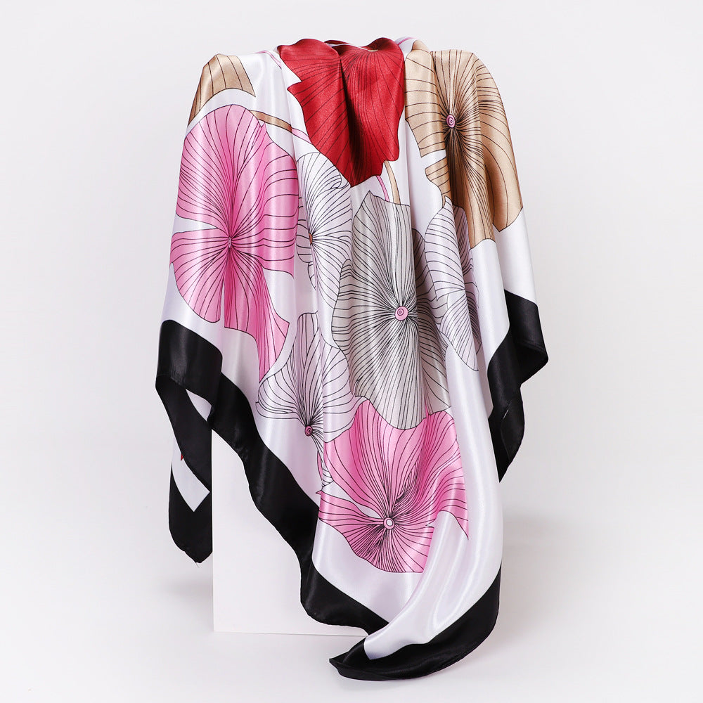Cashew Print Silk Scarf for Women, European and American Trendy Versatile Shawl, 90cm Square Scarf