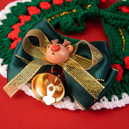 Christmas Pet Collar New Year Knitted Cat Scarf Decoration Bib Pet Supplies Dog Bib