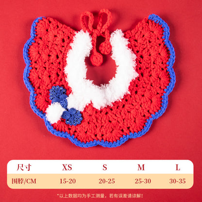 Christmas Pet Collar New Year Knitted Cat Scarf Decoration Bib Pet Supplies Dog Bib