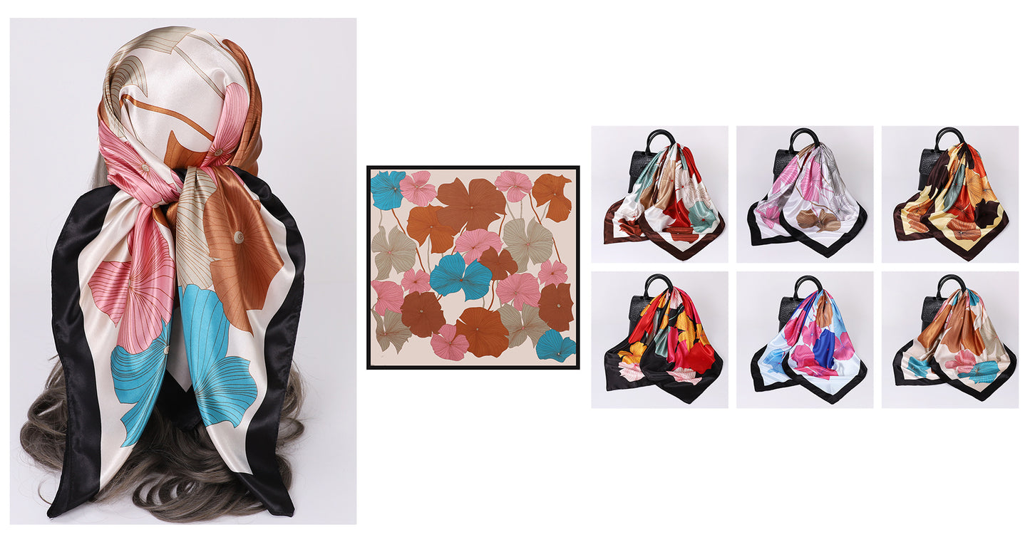 Cashew Print Silk Scarf for Women, European and American Trendy Versatile Shawl, 90cm Square Scarf