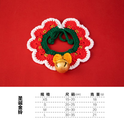 Christmas Pet Collar New Year Knitted Cat Scarf Decoration Bib Pet Supplies Dog Bib