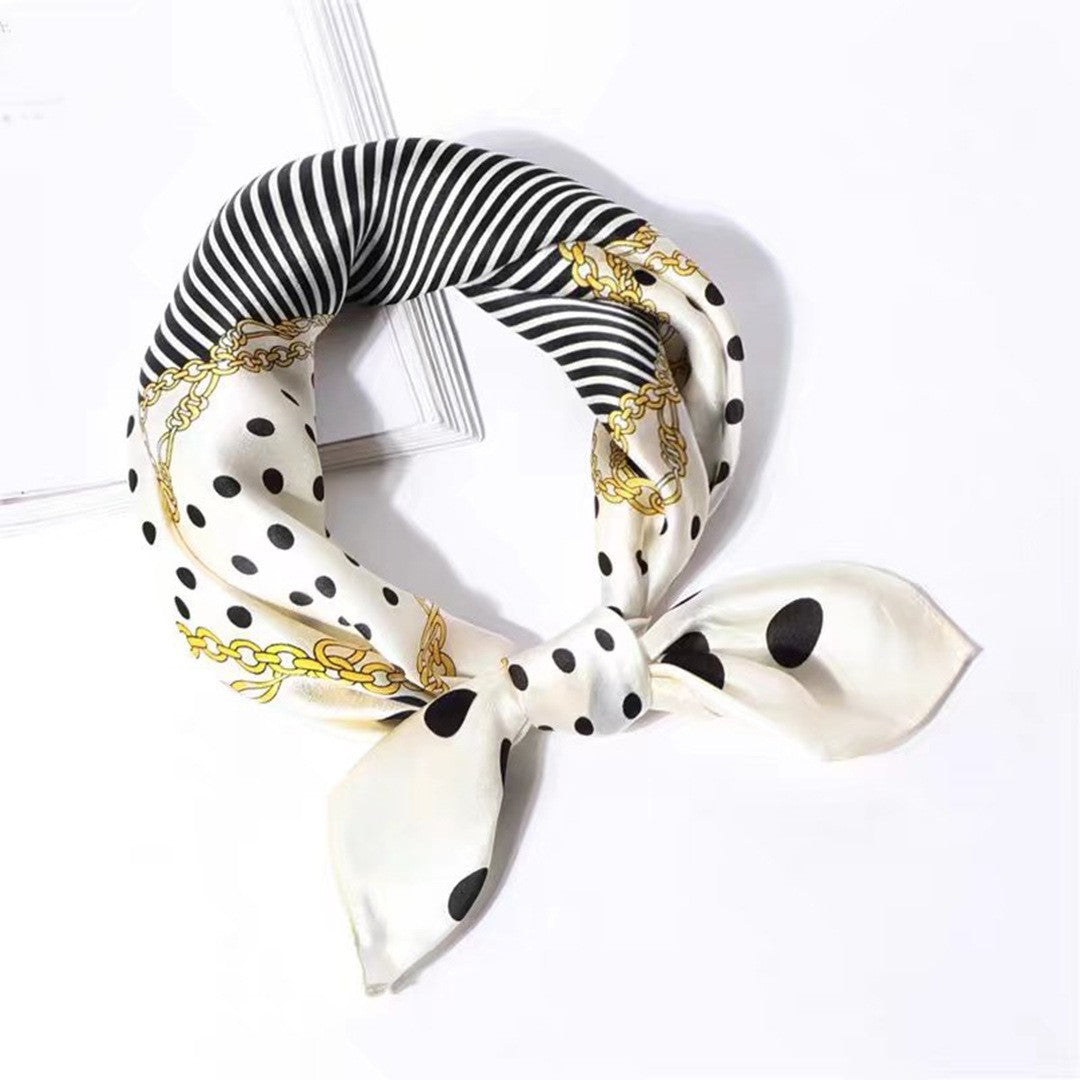 [100% Mulberry Silk] Silk Scarf for Women Autumn Scarf Neck Warmer Versatile Hairband Fashion Small Square Scarf
