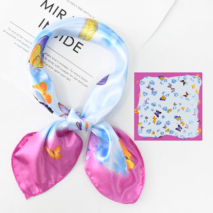 Flower Silk Scarf 50x50 Square Silk Scarf