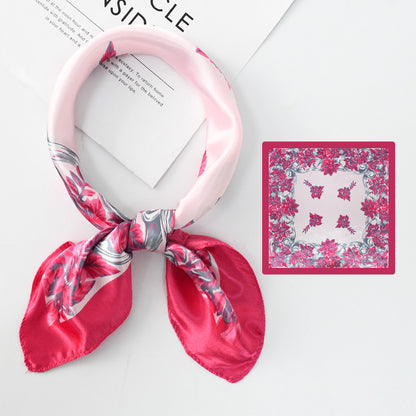 Flower Silk Scarf 50x50 Square Silk Scarf