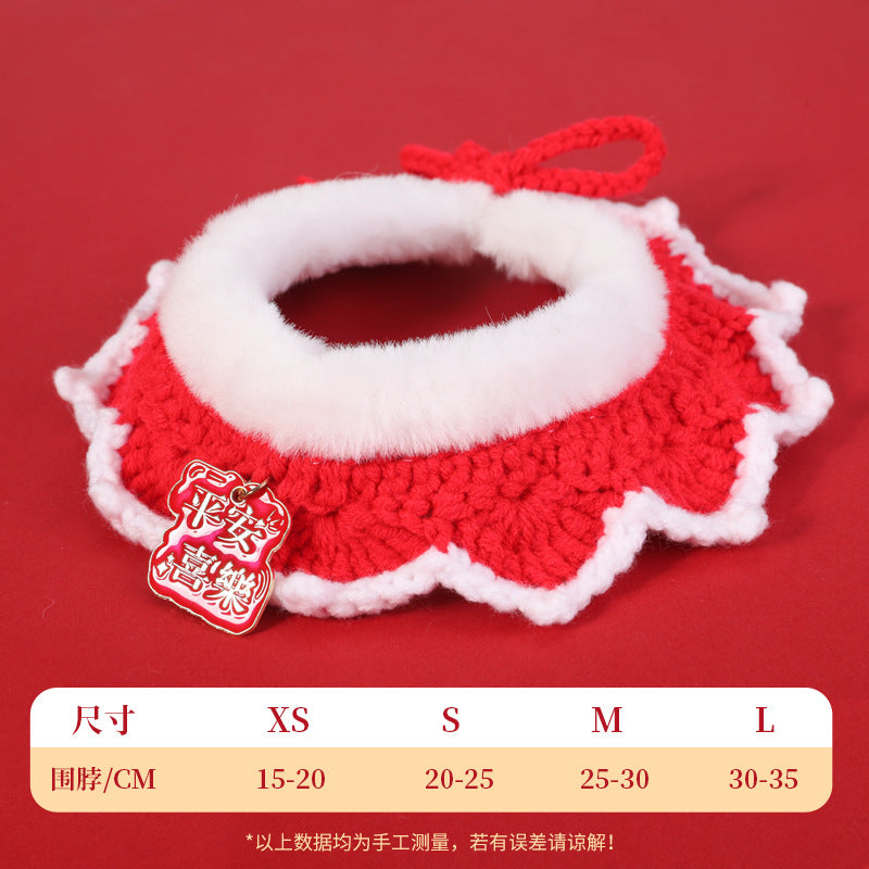 Christmas Pet Collar New Year Knitted Cat Scarf Decoration Bib Pet Supplies Dog Bib