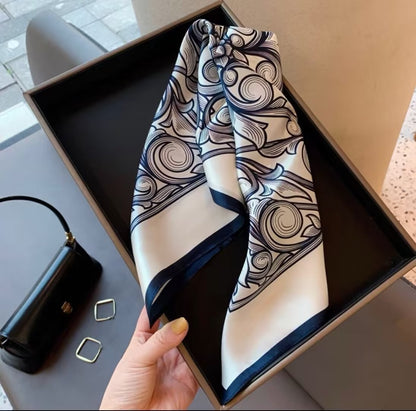 [100% Mulberry Silk] Silk Scarf for Women Autumn Scarf Neck Warmer Versatile Hairband Fashion Small Square Scarf