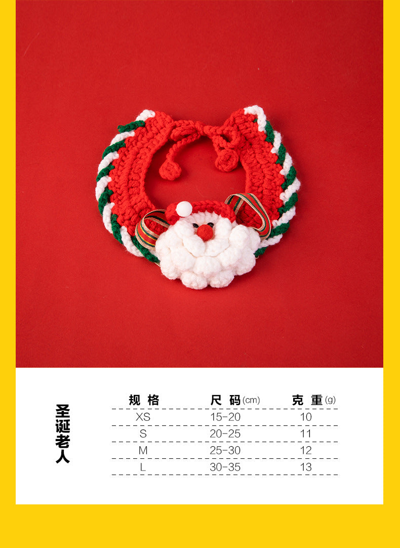 Christmas Pet Collar New Year Knitted Cat Scarf Decoration Bib Pet Supplies Dog Bib